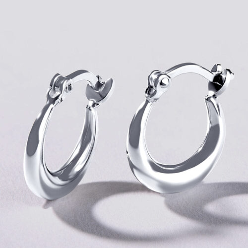 Wide Hoop Earrings in Sterling Silver Bevilles Jewellers 