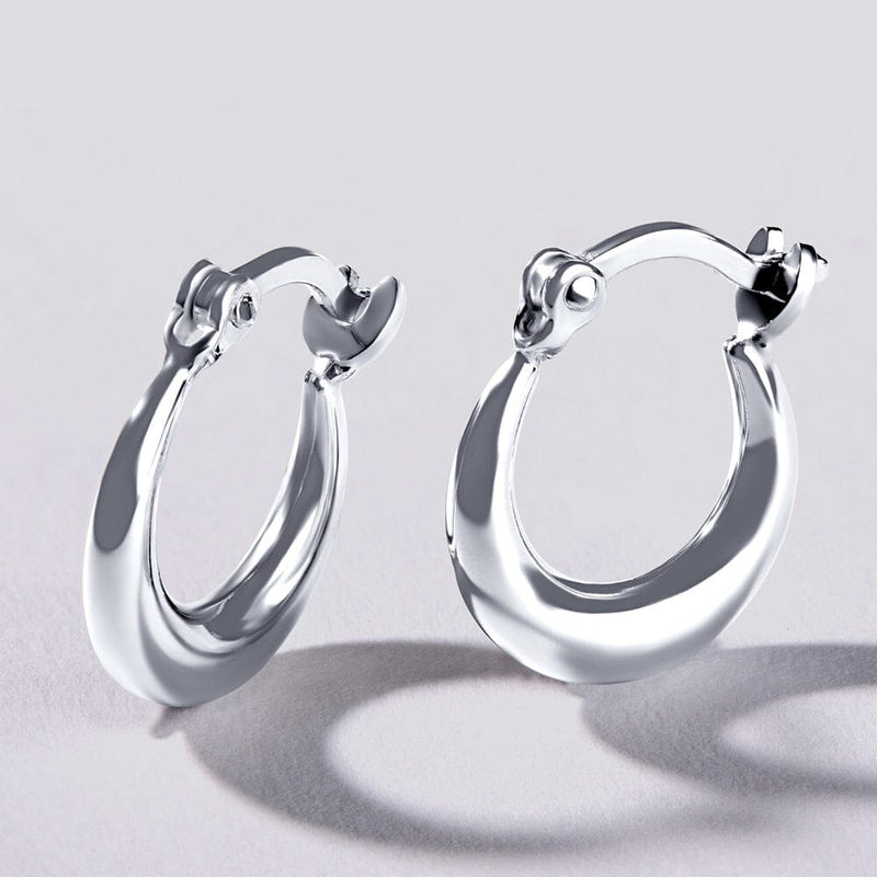 Wide Hoop Earrings in Sterling Silver Bevilles Jewellers 