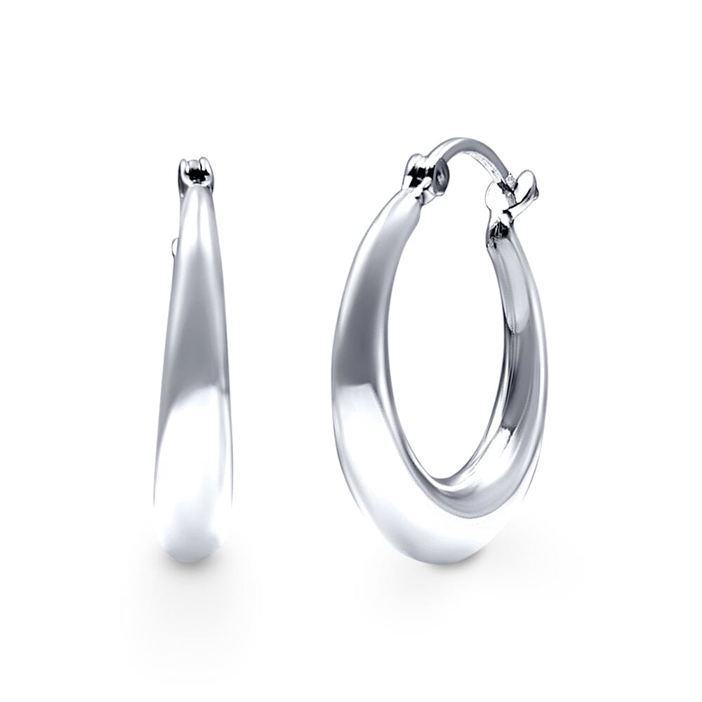 24mm Graduated Hoop Earrings in Sterling Silver