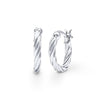 Plain Tight Twist Hoop Earrings in Sterling Silver Bevilles Jewellers 