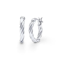 Plain Tight Twist Hoop Earrings in Sterling Silver Bevilles Jewellers 