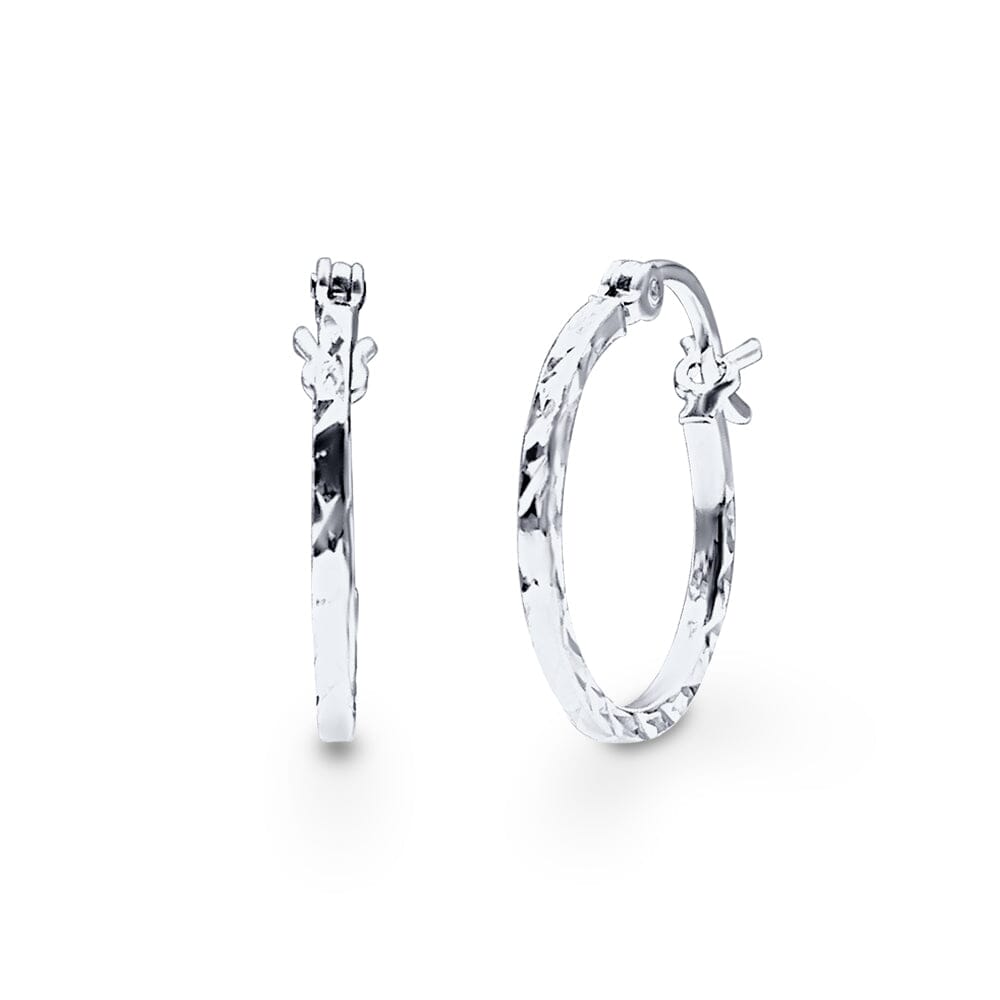 Square Edge Hoop Earrings in Sterling Silver Bevilles Jewellers 