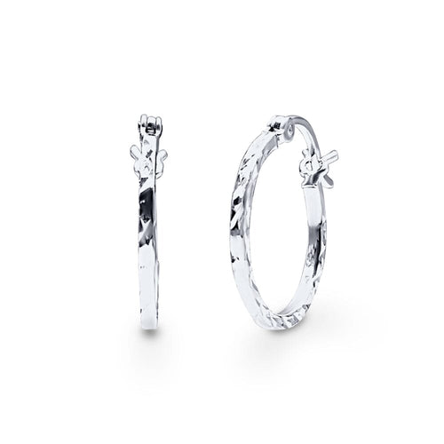 Square Edge Hoop Earrings in Sterling Silver Bevilles Jewellers 