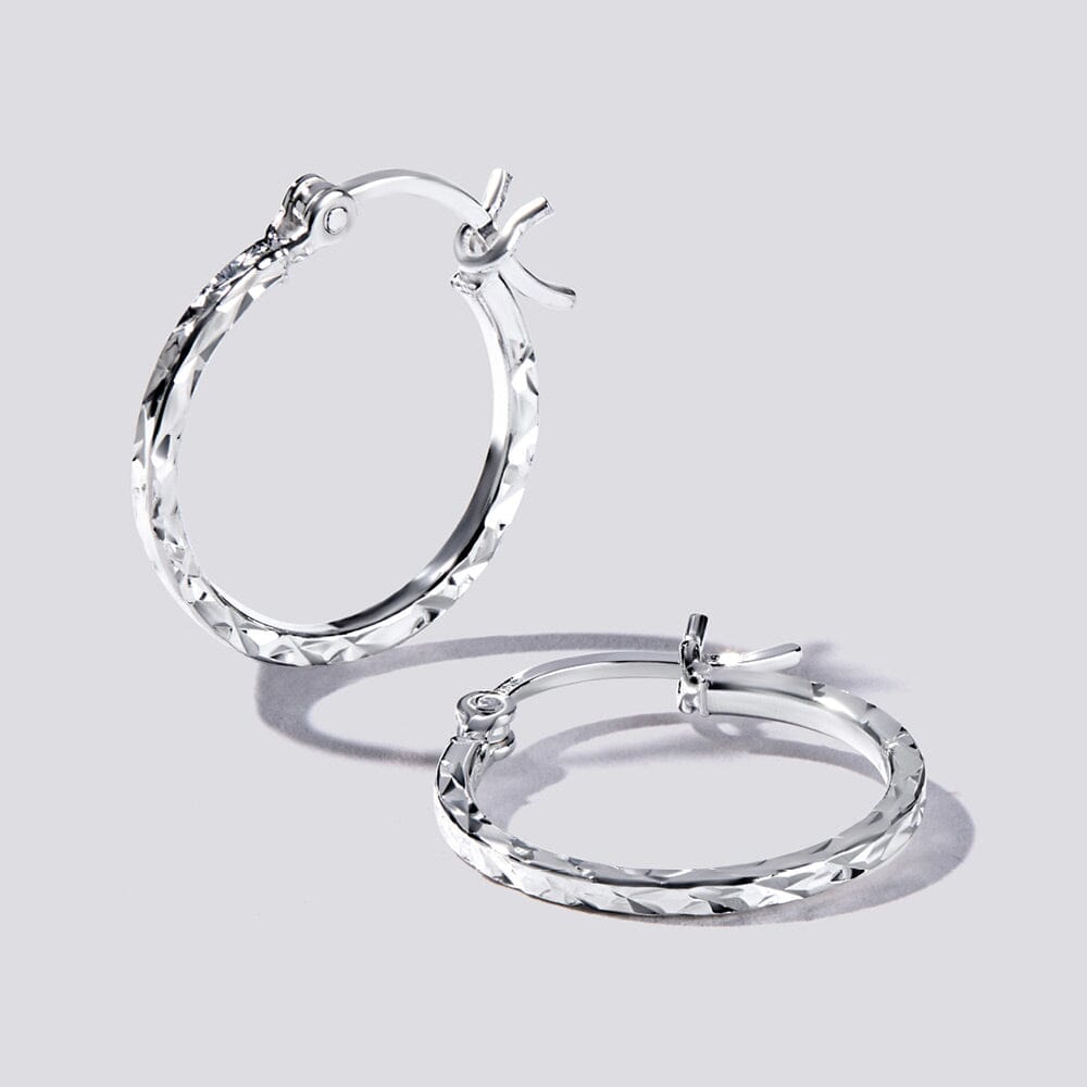 Square Edge Hoop Earrings in Sterling Silver Bevilles Jewellers 