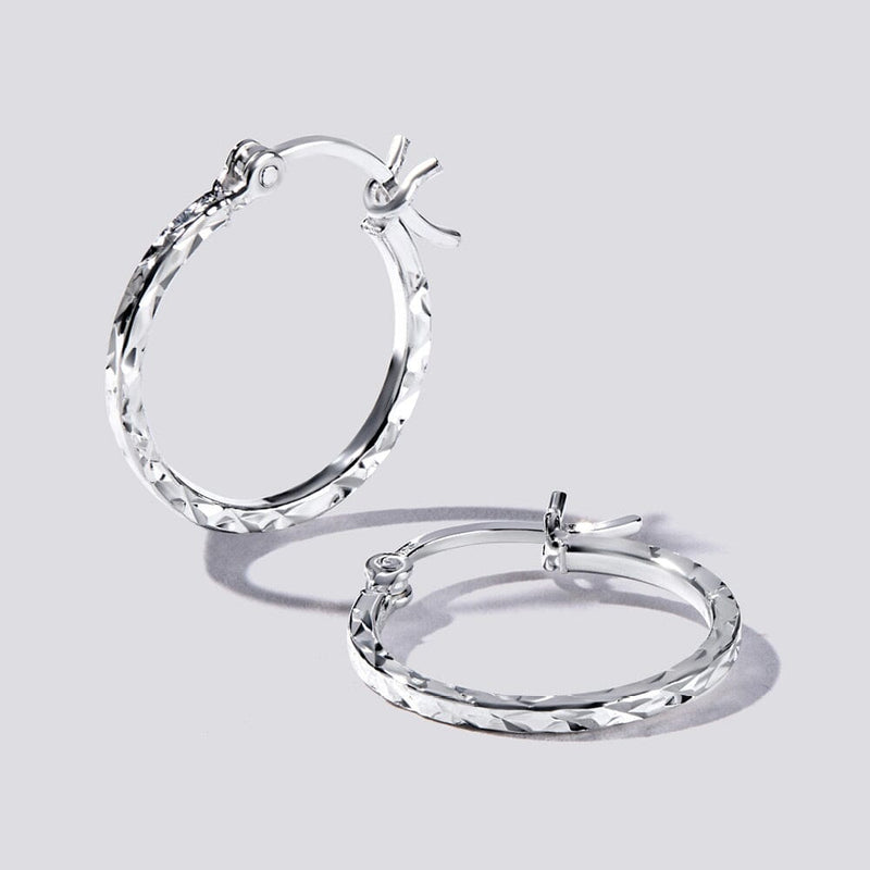 Square Edge Hoop Earrings in Sterling Silver Bevilles Jewellers 