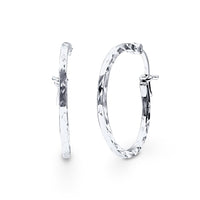 Diamond Cut Hoop Earrings in Sterling Silver Bevilles Jewellers 