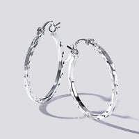 Diamond Cut Hoop Earrings in Sterling Silver Bevilles Jewellers 