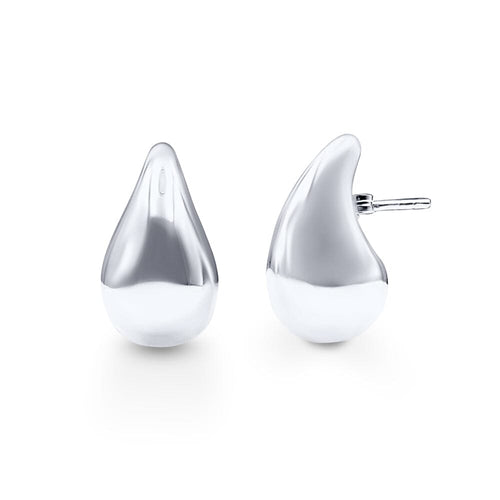 Teardrop Stud Earrings in Sterling Silver Bevilles Jewellers 