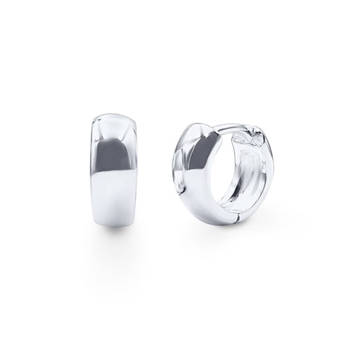 Round Huggie Earrings in Sterling Silver Bevilles Jewellers 