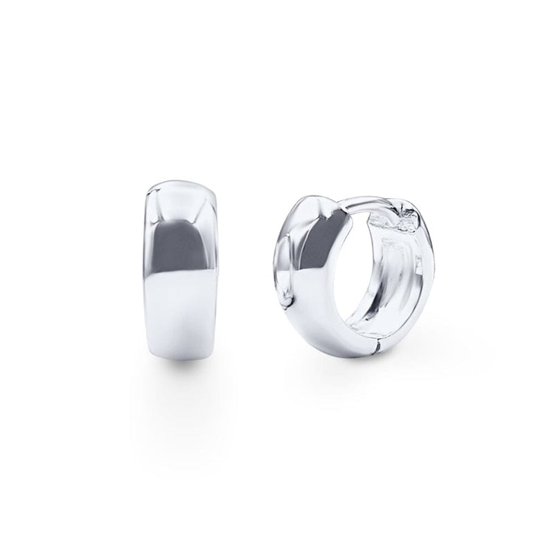 Round Huggie Earrings in Sterling Silver Bevilles Jewellers 