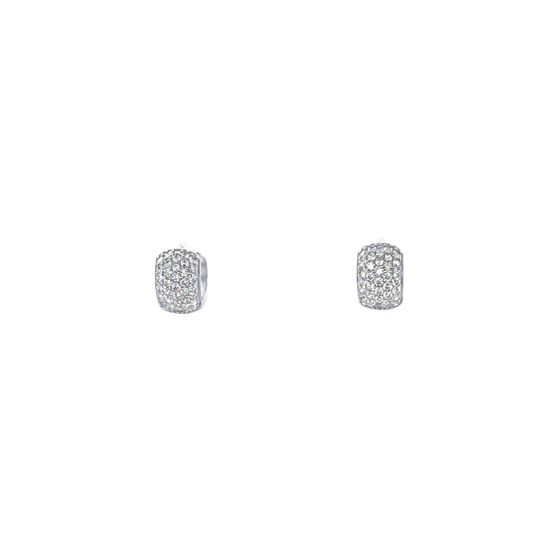 13mm Hoop Earrings with Cubic Zirconia in Sterling Silver Earrings Bevilles 
