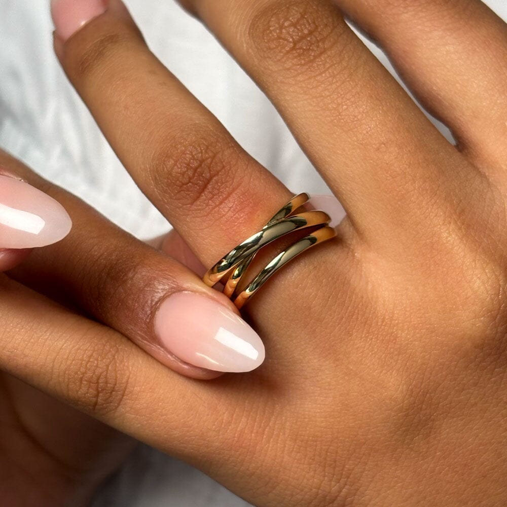 Multi Strand Ring in 18kt Gold Plated Sterling Silver Rings Bevilles 