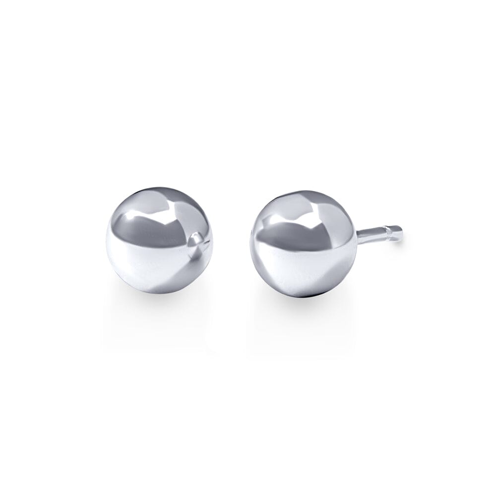 Ball Stud Earrings in Sterling Silver Bevilles Jewellers 