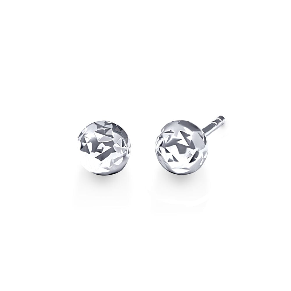 Diamond Cut Stud Earrings in Sterling Silver Bevilles Jewellers 