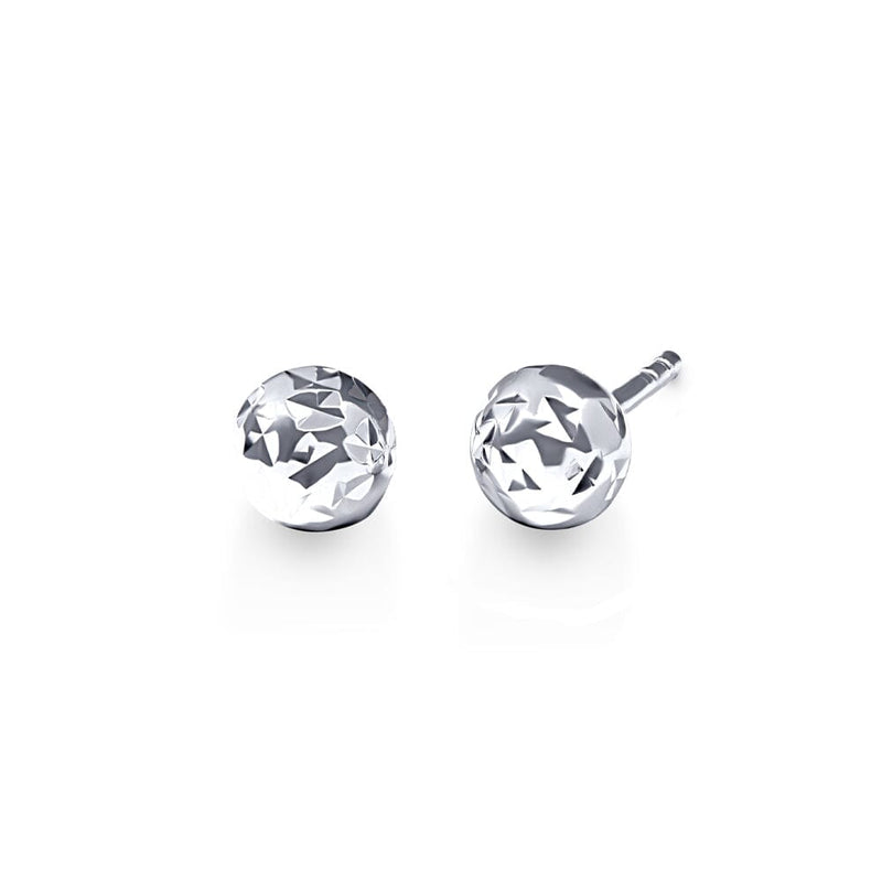 Diamond Cut Stud Earrings in Sterling Silver Bevilles Jewellers 