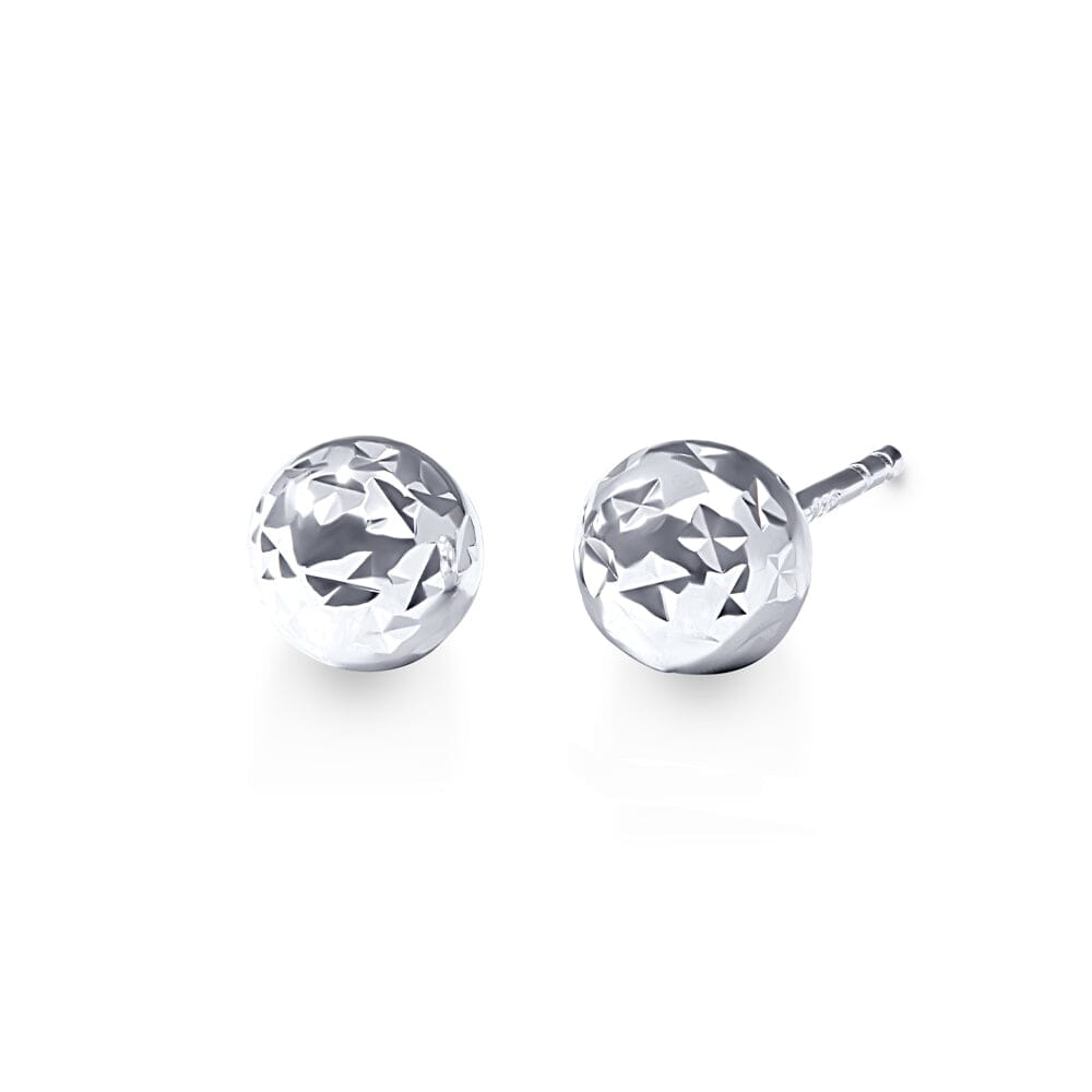 Diamond Cut Stud Earrings in Sterling Silver Bevilles Jewellers 