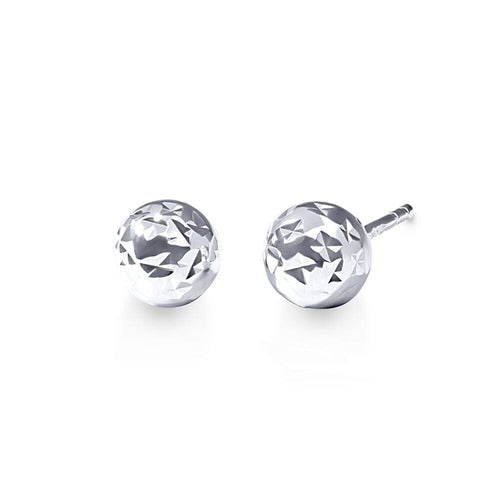 Diamond Cut Stud Earrings in Sterling Silver Bevilles Jewellers 