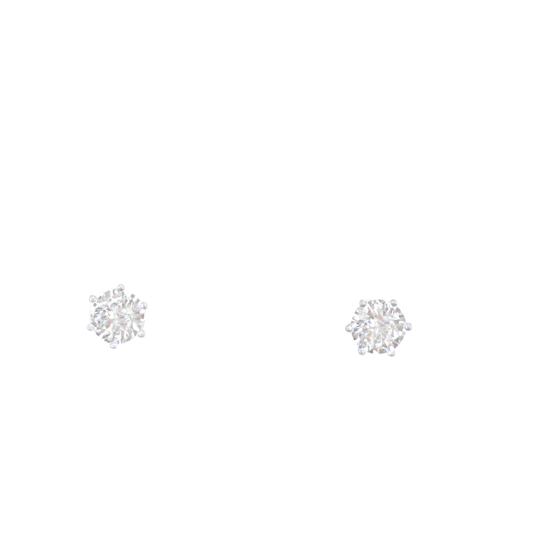 8mm Stud Earrings with Cubic Zirconia in Sterling Silver Earrings Bevilles 