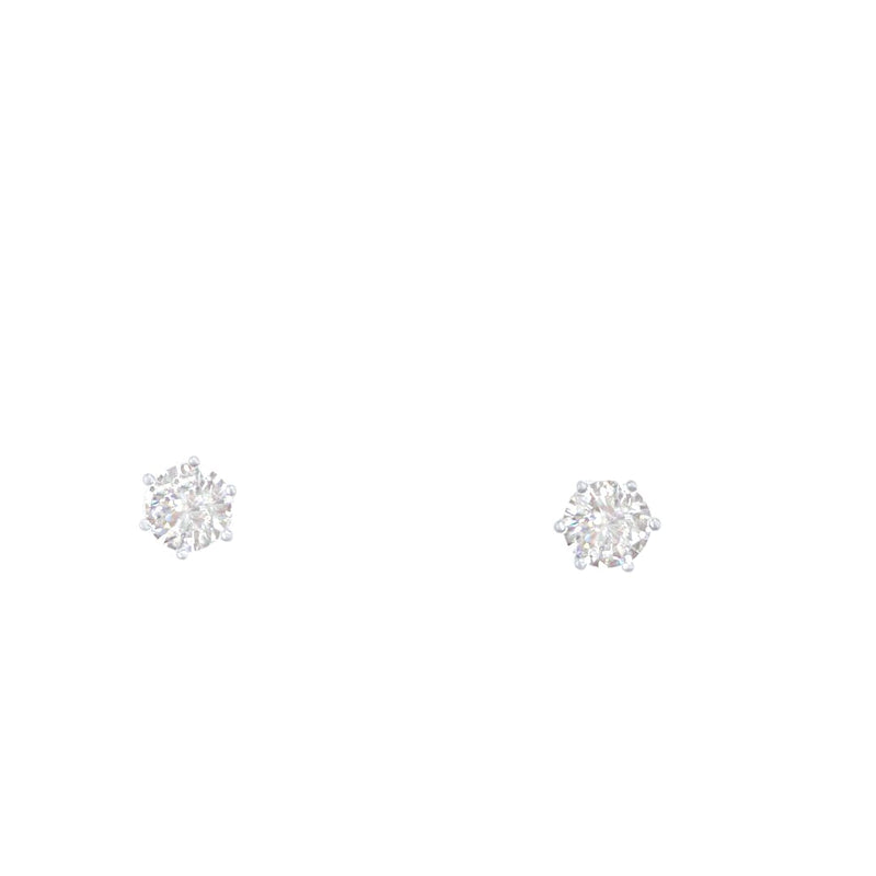 8mm Stud Earrings with Cubic Zirconia in Sterling Silver Earrings Bevilles 