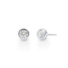 Bezel Stud Earrings with Cubic Zirconia in Sterling Silver Bevilles Jewellers 