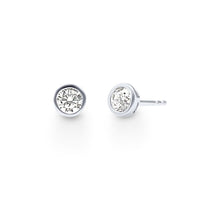 Bezel Stud Earrings with Cubic Zirconia in Sterling Silver Bevilles Jewellers 