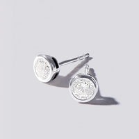 Bezel Stud Earrings with Cubic Zirconia in Sterling Silver Bevilles Jewellers 