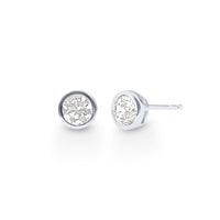 Bezel Stud Earrings with Cubic Zirconia in Sterling Silver Bevilles Jewellers 