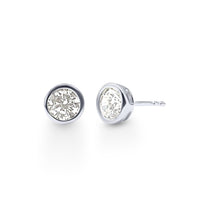 Bezel Stud Earrings with Cubic Zirconia in Sterling Silver Bevilles Jewellers 