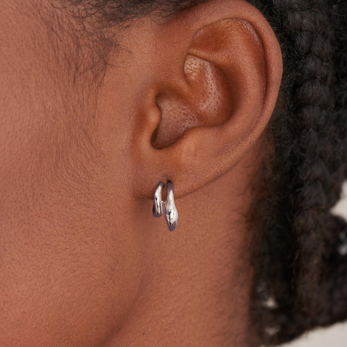 Ania Haie Silver Wave Double Hoop Stud Earrings Earrings Ania Haie 