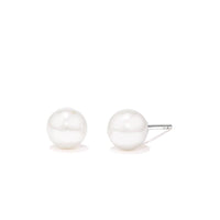 6mm Shell Pearl Stud Earrings in Sterling Silver Earrings Bevilles 