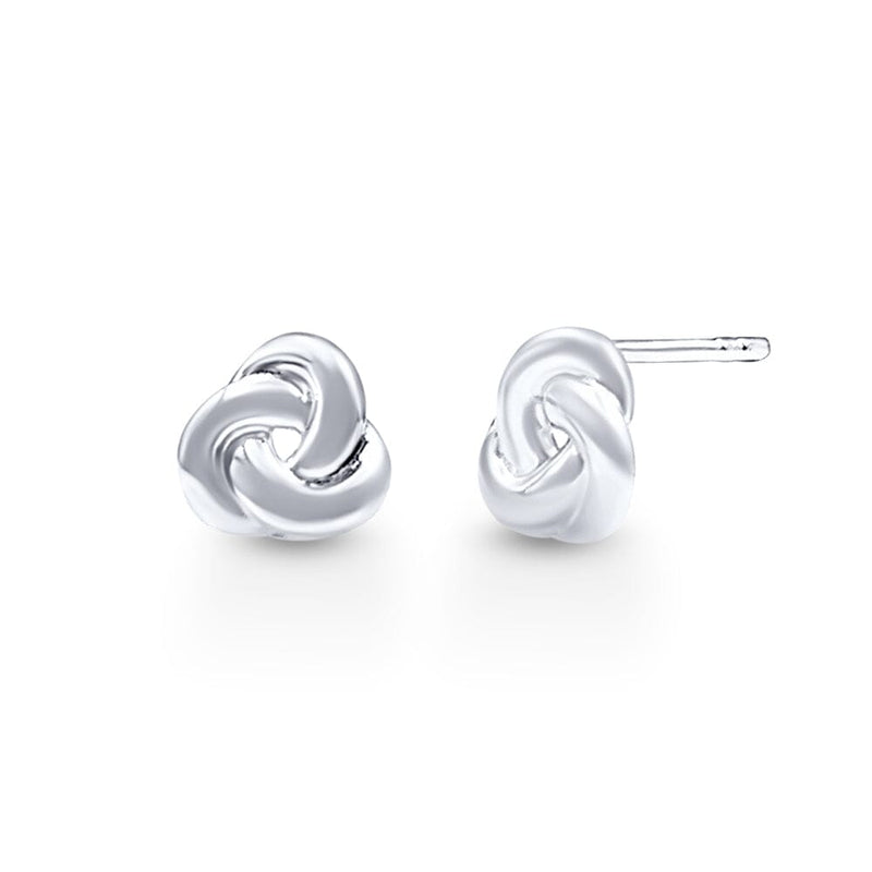 Knot Stud Earrings in Sterling Silver Bevilles Jewellers 