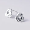 Knot Stud Earrings in Sterling Silver Bevilles Jewellers 