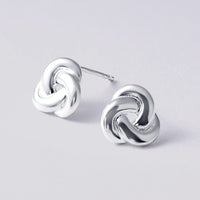 Knot Stud Earrings in Sterling Silver Bevilles Jewellers 