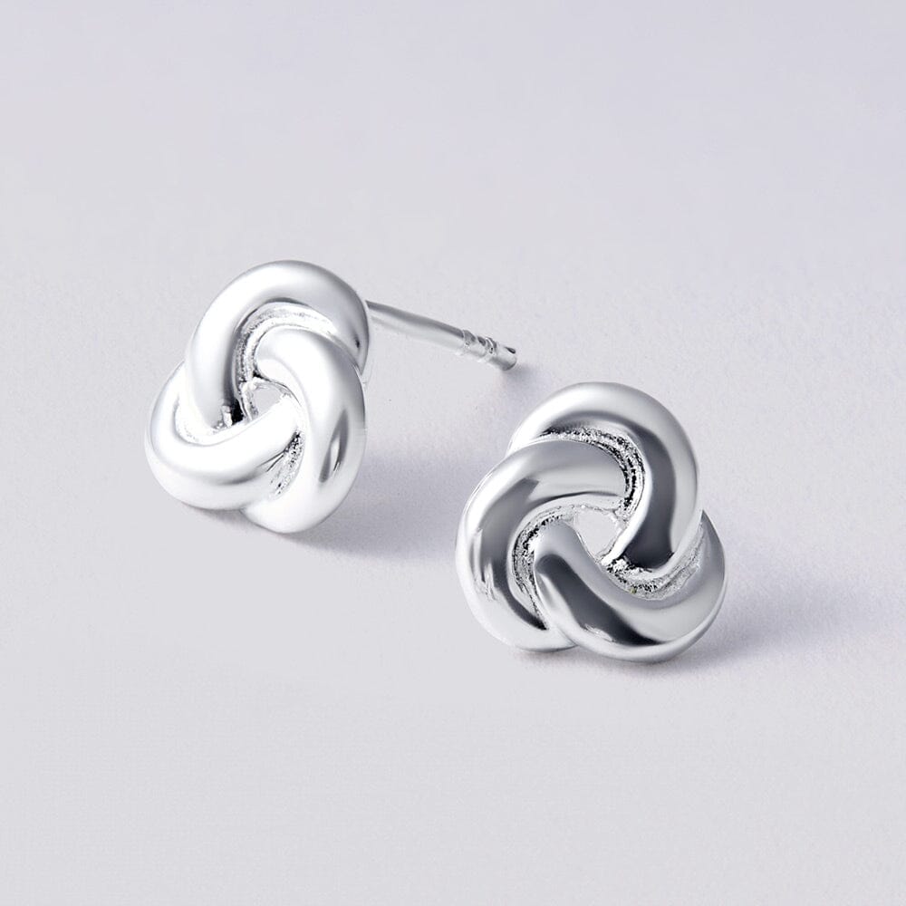 Knot Stud Earrings in Sterling Silver Bevilles Jewellers 