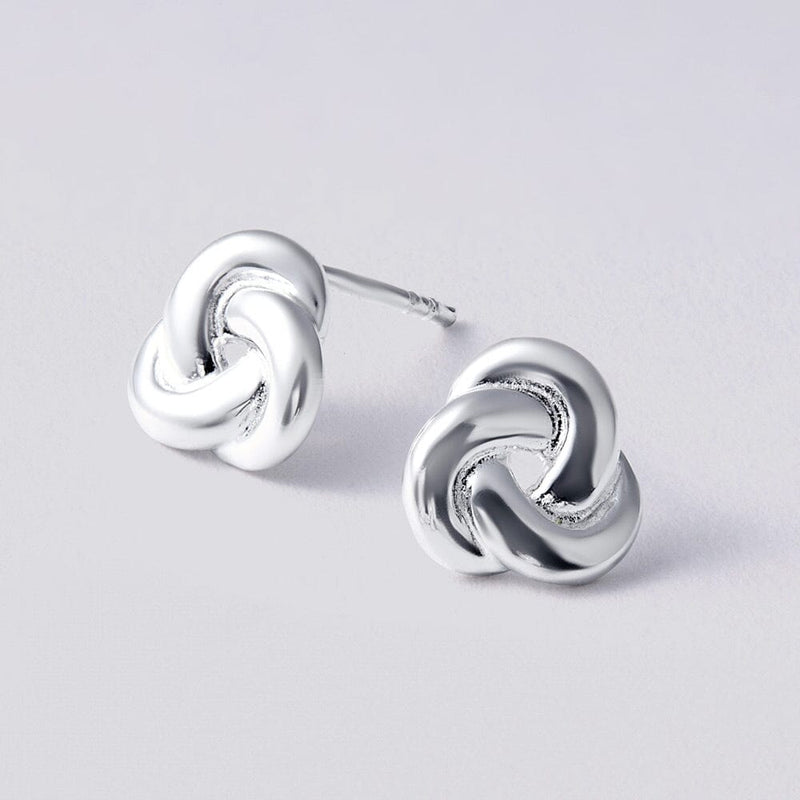 Knot Stud Earrings in Sterling Silver Bevilles Jewellers 