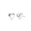 Heart Puff Stud Earrings in Sterling Silver Earrings Bevilles Jewellers 