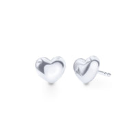 Heart Puff Stud Earrings in Sterling Silver Earrings Bevilles Jewellers 