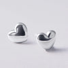 Heart Puff Stud Earrings in Sterling Silver Earrings Bevilles Jewellers 