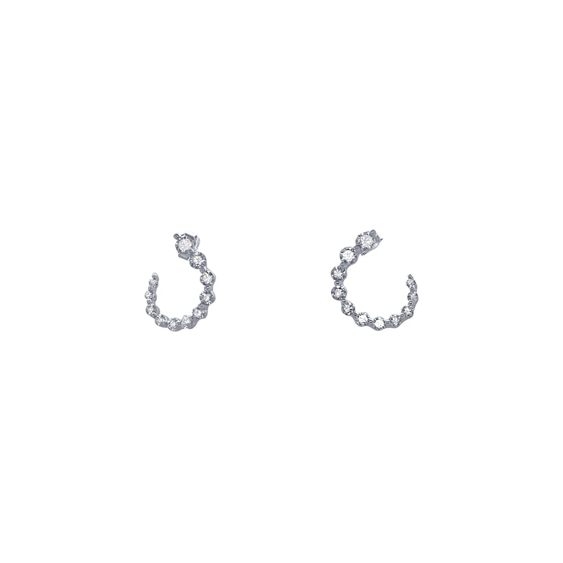 19mm Open Circle Stud Earrings with Cubic Zirconia in Sterling Silver Earrings Bevilles 