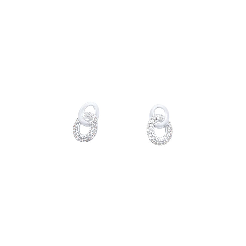 Open Circle Stud Earrings in Sterling Silver Earrings Bevilles 