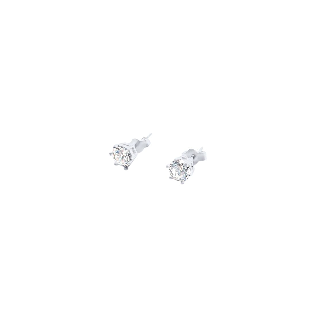 Plain Round Hoop and Stud Earring Set with Cubic Zirconia in Sterling Silver Jewellery Set Bevilles 