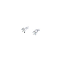 Plain Round Hoop and Stud Earring Set with Cubic Zirconia in Sterling Silver Jewellery Set Bevilles 
