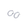 Plain Round Hoop and Stud Earring Set with Cubic Zirconia in Sterling Silver Jewellery Set Bevilles 