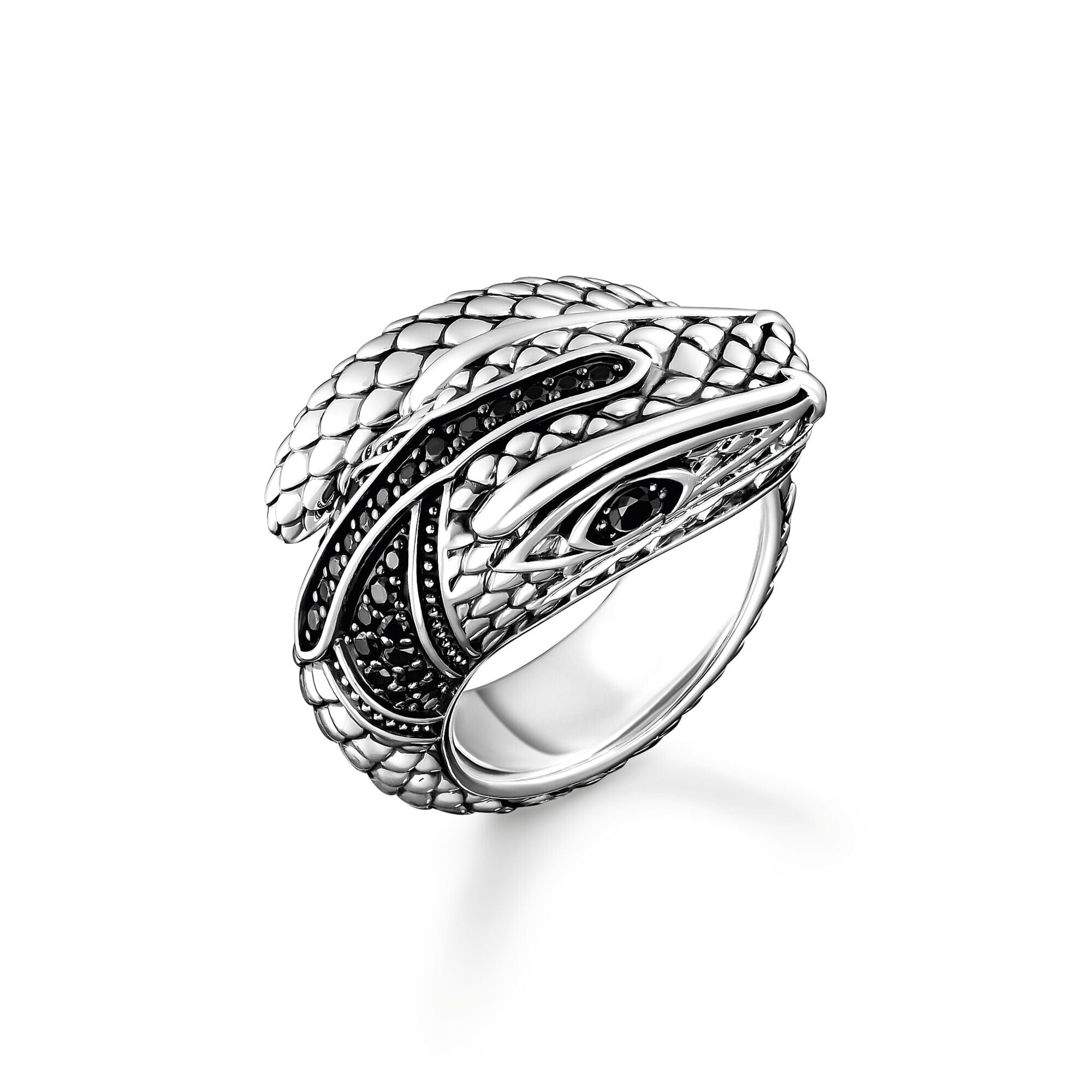 THOMAS SABO Snake Head ring with black stones Rings Thomas Sabo 