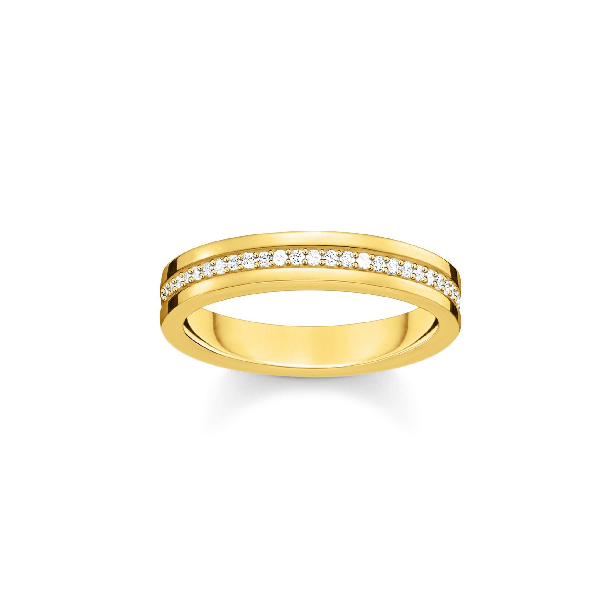 THOMAS SABO Golden Band Ring with White Zirconia Rings Thomas Sabo 