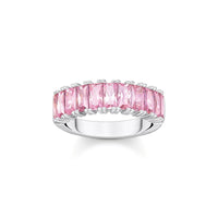 THOMAS SABO Heritage Pink Baguette Cut Silver Ring Rings Thomas Sabo 