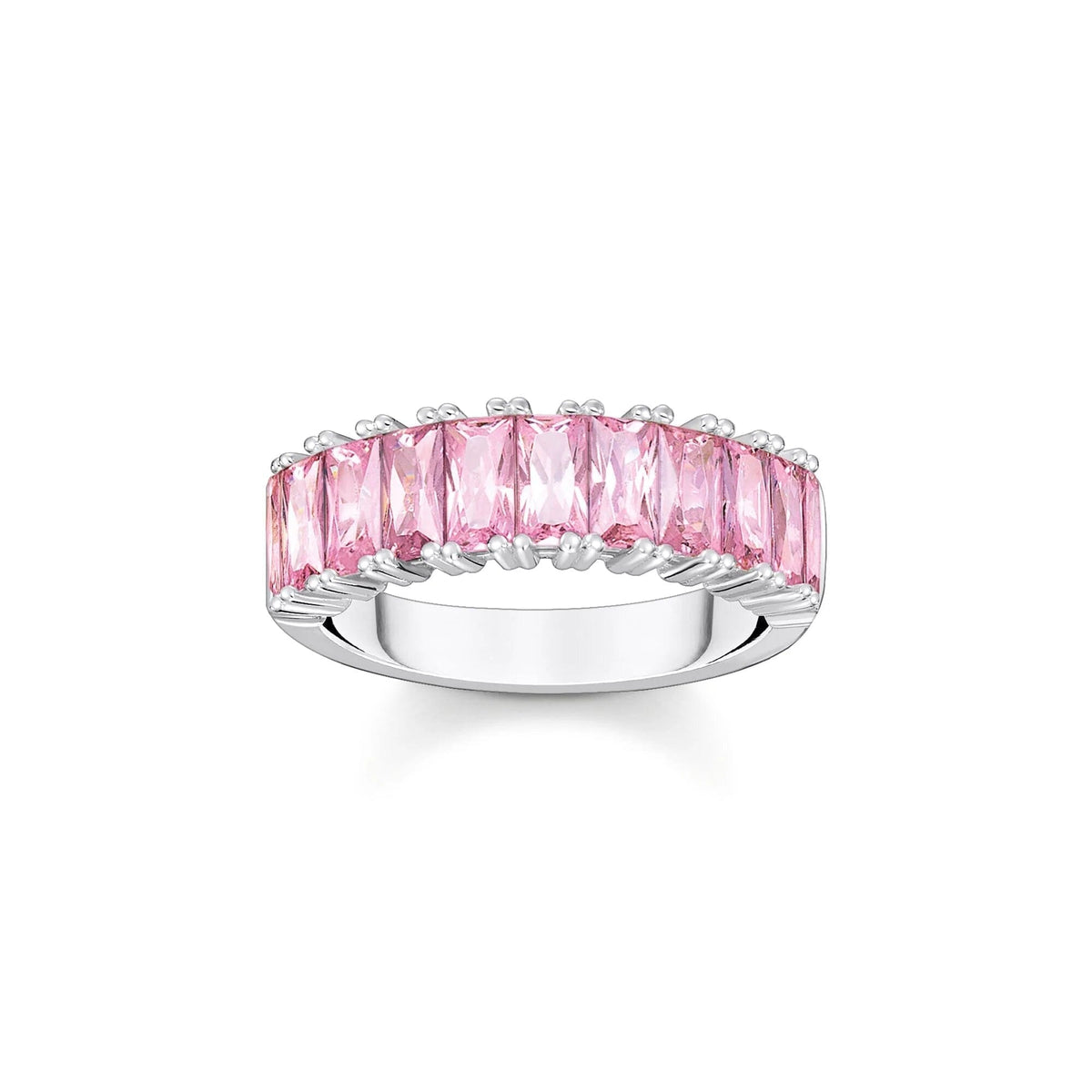 THOMAS SABO Heritage Pink Baguette Cut Silver Ring Rings Thomas Sabo 