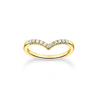 Thomas Sabo Ring V-shape with white stones gold Rings Thomas Sabo 