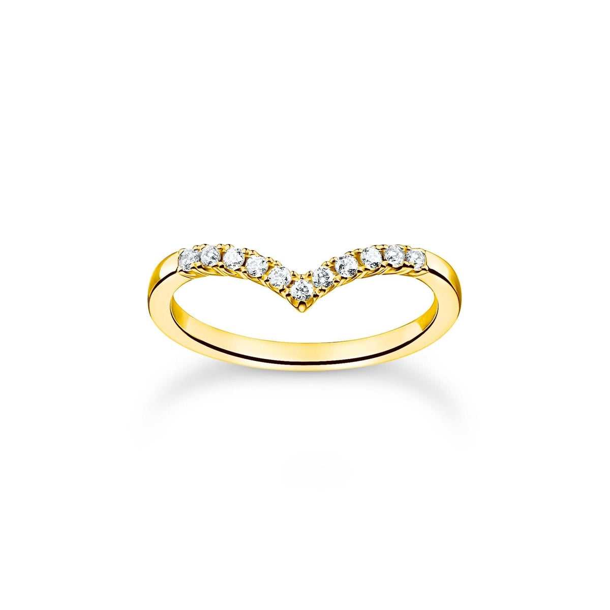 Thomas Sabo Ring V-shape with white stones gold Rings Thomas Sabo 