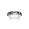 THOMAS SABO Ring Crocodile Shell with Stones Silver Blackened Rings Thomas Sabo 